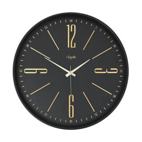 Revello 50 cm Dekoratif Sessiz Akar Saniyeli Siyah Duvar Saati