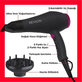 Revlon RVDR5251 AC Motorlu Difüzörlü İyonik 2000W Saç Kurutma Makinesi