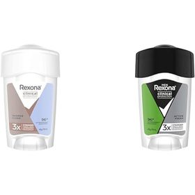 Rexona 45ml Clinical Protection Shower Clean Kadın Stick Deodorant + Rexona Men 45ml Clinical Protection Active Fresh Stick Deodorant