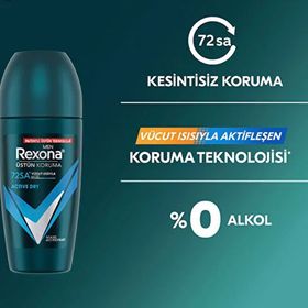 Rexona Active Dry 2x50 ml Üstün Koruma 72 Saat Kesintisiz Koruma Erkek Deodorant Roll On