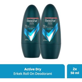 Rexona Active Dry 2x50 ml Üstün Koruma 72 Saat Kesintisiz Koruma Erkek Deodorant Roll On