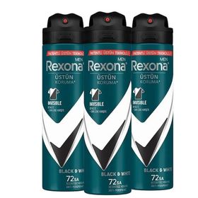 Rexona Black & White Invisible 72 Saat 3x150 cm Erkek Sprey Deodorant