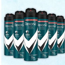 Rexona Black & White Invisible 72 Saat 6 x 150 cm Erkek Sprey Deodorant