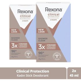 Rexona Clinical Protection Shower Clean 2x45 ml Krem Deodorant