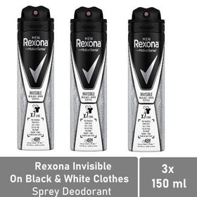 Rexona Erkek Invisible Black White 3x150 ml Deodorant