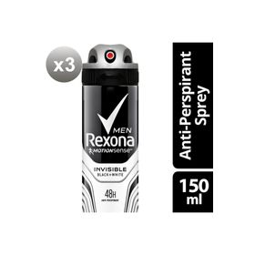 Rexona Erkek Invisible Black White 3x150 ml Deodorant
