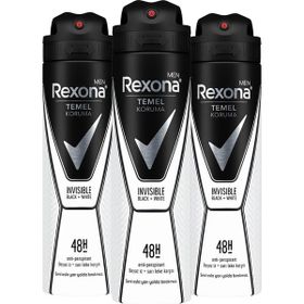 Rexona Erkek Invisible Black White 3x150 ml Deodorant