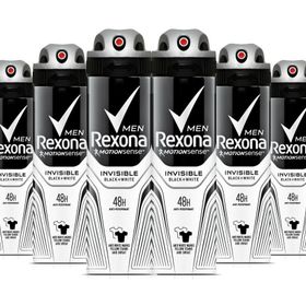 Rexona Erkek Invisible Black White 6x150 ml Deodorant
