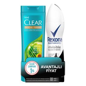 Rexona Invisıble 150 ml Kadın Deo Sprey ve Chia 180 ml Clear Şampuan