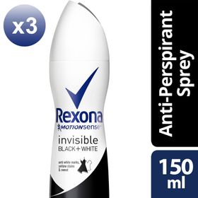 Rexona İnvisible Black White 3x150 ml Sprey Kadın Deodorant