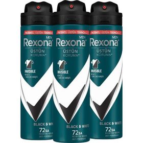 Rexona Invisible Black White 3x150 ml Üstün Koruma Erkek Sprey Deodorant