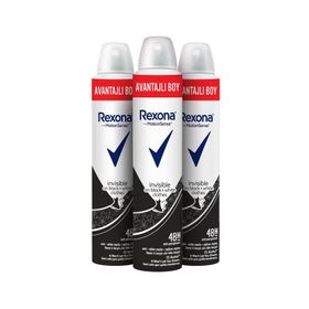 Rexona Invisible Black White 3x200 ml Kadın Deodorant