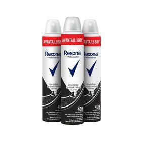 Rexona Invisible Black White 3x200 ml Kadın Deodorant