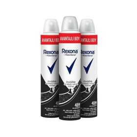 Rexona Invisible Black White 3x200 ml Kadın Deodorant