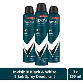 Rexona Invisible Black White 3x200 ml Üstün Koruma Erkek Sprey Deodorant