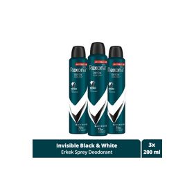 Rexona Invisible Black White 3x200 ml Üstün Koruma Erkek Sprey Deodorant