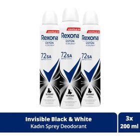Rexona Invisible Black White Sprey 3x200 ml Deodorant