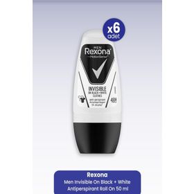 Rexona Invisible Black+White 6x50 ml Erkek Roll On Deodorant
