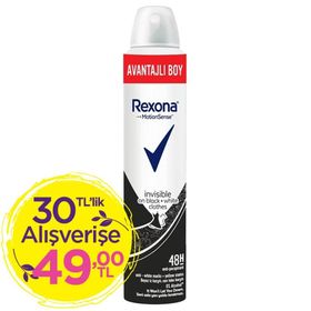Rexona Invisible Black+White Antiperspirant 200 ml Kadın Sprey Deodorant