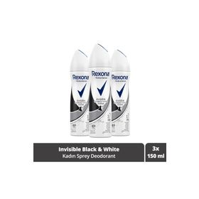 Rexona Invisible On Black & White Clothes 3x150 ml Kadın Sprey Deodorant