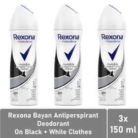 Rexona Invisible On Black & White Clothes 3x150 ml Kadın Sprey Deodorant