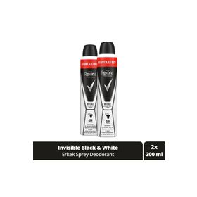 Rexona Men Invisible Black White 2x200 ml Sprey Deodorant