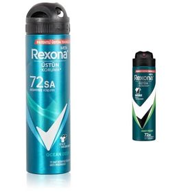 Rexona Men Invisible Ocean Deep 150 ml ve Rexona Men Natural Fresh Mint 2x150 ml Erkek Sprey Deodorant