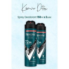 Rexona Men Üstün Koruma Kömür Detox 2x150 ml Sprey Deodorant