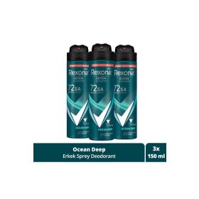 Rexona Men Üstün Koruma Ocean Deep 3x150 ml Sprey Deodorant