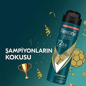 Rexona Men Xtra Cool 72 Saat Kesintisiz Üstün Koruma 200 ml ve Men Champions 2x150 ml Erkek Sprey Deodorant