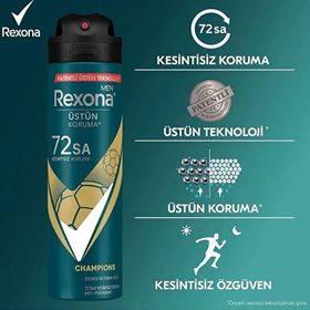Rexona Men Xtra Cool 72 Saat Kesintisiz Üstün Koruma 200 ml ve Men Champions 2x150 ml Erkek Sprey Deodorant
