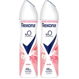 Rexona Musk %0 Alüminyum 2x150 ml Kadın Sprey Deodorant