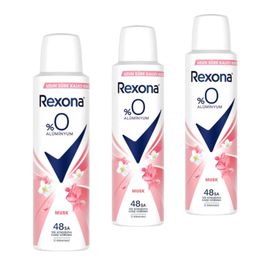 Rexona Musk %0 Alüminyum 3x150 ml Kadın Sprey Deodorant