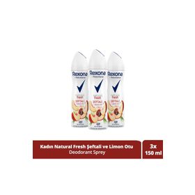 Rexona Natural Fresh Şeftali ve Limon Otu 3x150 ml Kadın Deodorant