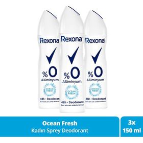 Rexona Ocean Fresh %0 Alüminyum 3x150 ml Kadın Sprey Deodorant