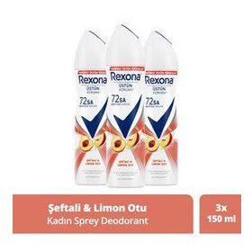Rexona Şeftali ve Limon Otu 3x150 ml Sprey Deodorant