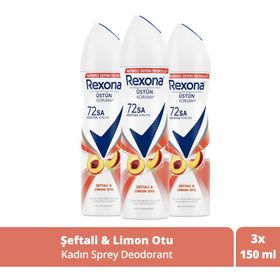 Rexona Şeftali ve Limon Otu 3x150 ml Sprey Deodorant