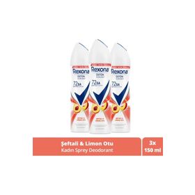 Rexona Şeftali ve Limon Otu 3x150 ml Sprey Deodorant