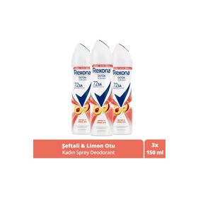 Rexona Şeftali ve Limon Otu 3x150 ml Sprey Deodorant