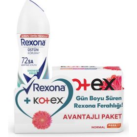 Rexona Shower Fresh 150 ml Kadın Deodorant + Kotex Normal 8'li Ped Set