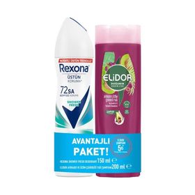 Rexona Shower Fresh 150 ml Kadın Sprey Deodorant + 4x180 ml Clear Şampuan