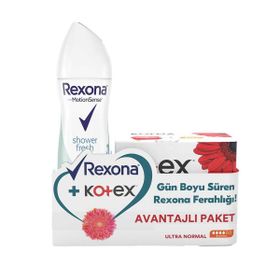 Rexona Shower Fresh 150 ml Sprey Deodorant + Kotex Ultra Normal 8'li Hijyenik Ped