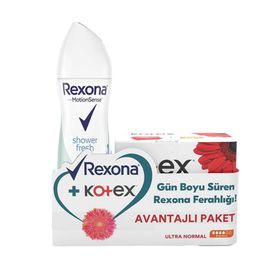 Rexona Shower Fresh 150 ml Sprey Deodorant + Kotex Ultra Normal 8'li Hijyenik Ped