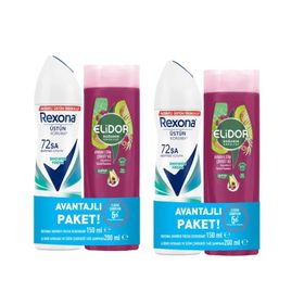 Rexona Shower Fresh 2x150 ml Sprey Deodorant + Elidor Avokado Üzüm Çekirdeği 2x200 ml Şampuan