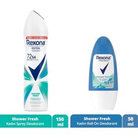 Rexona Shower Fresh Kadın 150 ml Sprey Deodorant+50 ml Kadın Roll On