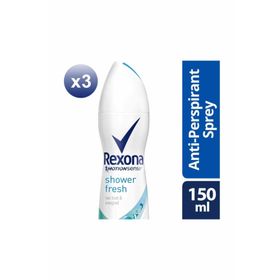 Rexona Shower Fresh Kadın 3x150 ml Sprey Deodorant