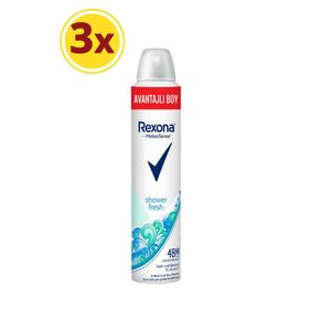 Rexona Shower Fresh Kadın 3x200 ml Sprey Deodorant