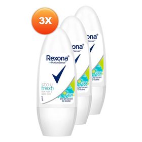 Rexona Stay Fresh Mavi Gelincik ve Elma 3x50 ml Kadın Roll-On