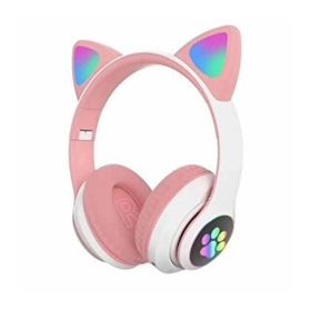 Rgb Kedi Bluetooth 5.2 Versiyon Led Işıklı Super Renk Pati Işık Kulaklık