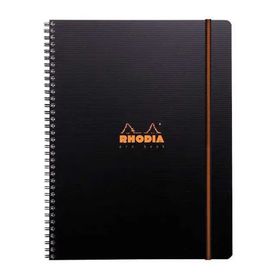 Rhodia Active Siyah İç Cepli Spiralli 90 gr 80 Yaprak 225x297 mm Çizgili Defter